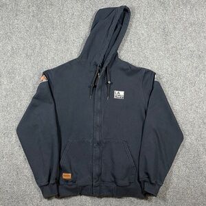 TECGEN FR CAT 2 Hoodie Sweatshirt Mens Medium MD Black Full Zip Made in USA 0976